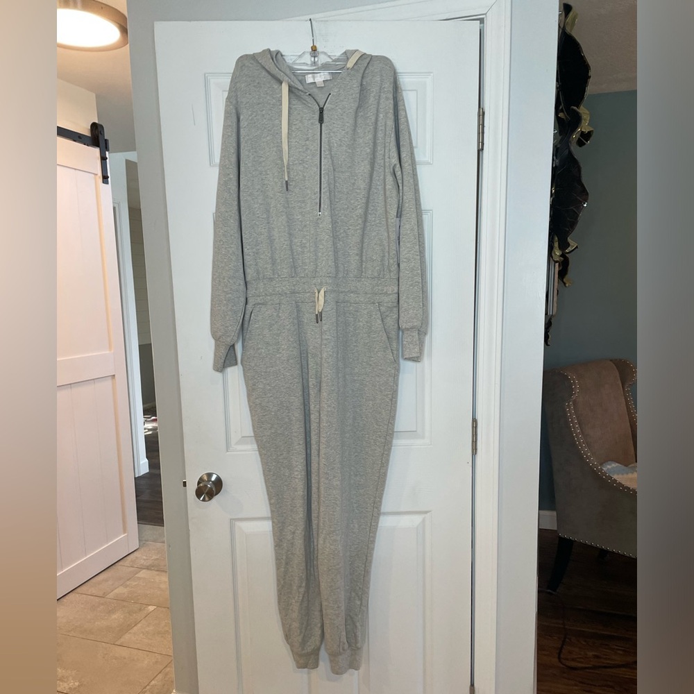 SPIRITUAL GANGSTER NWT grey quarter-zip hooded jumpsuit - Medium